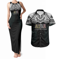 AIGA Always In Gods Arms Samoa Couples Matching Tank Maxi Dress and Hawaiian Shirt Polynesian Tribal Tattoo Art Family Heritage Faith TS04 Black White - Polynesian Pride