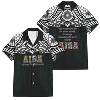 AIGA Always In Gods Arms Samoa Family Matching Mermaid Dress and Hawaiian Shirt Polynesian Tribal Tattoo Art Family Heritage Faith TS04 Dad's Shirt - Short Sleeve Black White - Polynesian Pride