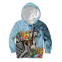 Polynesian Greyhound Kid Hoodie Polynesian Pattern And Greyhound TS04 Hoodie Cyan - Polynesian Pride