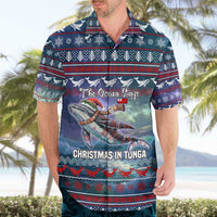 Tonga Christmas Hawaiian Shirt with Singing Whale Ocean Scene National Coat of Arms - Polynesian Pride