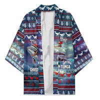 Tonga Christmas Kimono with Singing Whale Ocean Scene National Coat of Arms - Polynesian Pride