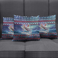 Tonga Christmas Pillow Cover with Singing Whale Ocean Scene National Coat of Arms - Polynesian Pride