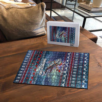 Tonga Christmas Puzzle with Singing Whale Ocean Scene National Coat of Arms - Polynesian Pride