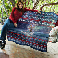 Tonga Christmas Quilt with Singing Whale Ocean Scene National Coat of Arms - Polynesian Pride