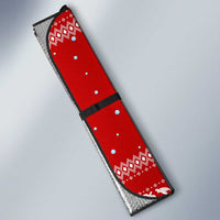 Tonga Christmas Auto Sun Shade with Sea Turtle Coral Reef Design Snowflake Pattern and National Emblem - Polynesian Pride