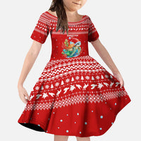 Tonga Christmas Family Matching Mermaid Dress and Hawaiian Shirt with Sea Turtle Coral Reef Design Snowflake Pattern and National Emblem - Polynesian Pride