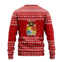 Tonga Christmas Ugly Christmas Sweater with Sea Turtle Coral Reef Design Snowflake Pattern and National Emblem - Polynesian Pride