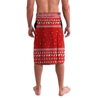 Tonga Christmas Lavalava with Sea Turtle Coral Reef Design Snowflake Pattern and National Emblem - Polynesian Pride