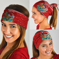 Tonga Christmas Neck Gaiter with Sea Turtle Coral Reef Design Snowflake Pattern and National Emblem - Polynesian Pride