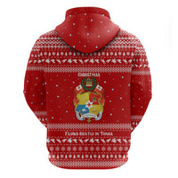 Tonga Christmas Zip Hoodie with Sea Turtle Coral Reef Design Snowflake Pattern and National Emblem - Polynesian Pride