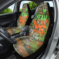 Yeah Nah Graffiti Skull New Zealand Slang Car Seat Cover Kiwi Grunge Brick Wall and Bold Urban Street Art TS04 - Polynesian Pride