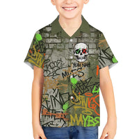Yeah Nah Graffiti Skull New Zealand Slang Hawaiian Shirt Kiwi Grunge Brick Wall and Bold Urban Street Art TS04 - Polynesian Pride