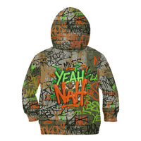 Yeah Nah Graffiti Skull New Zealand Slang Kid Hoodie Kiwi Grunge Brick Wall and Bold Urban Street Art TS04 - Polynesian Pride