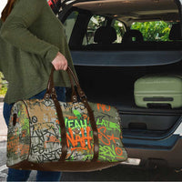Yeah Nah Graffiti Skull New Zealand Slang Travel Bag Kiwi Grunge Brick Wall and Bold Urban Street Art TS04 - Polynesian Pride