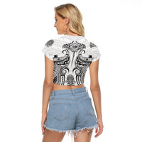 Hawaii Polynesian Raglan Cropped T Shirt Warrior symbol TS04 - Polynesian Pride