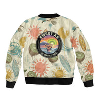 NZ Slang Sweet As Kiwi Shaka Sign Bomber Jacket New Zealand Surfboards Sun and Tropical Beach Retro TS04 - Polynesian Pride