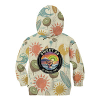 NZ Slang Sweet As Kiwi Shaka Sign Kid Hoodie New Zealand Surfboards Sun and Tropical Beach Retro TS04 - Polynesian Pride