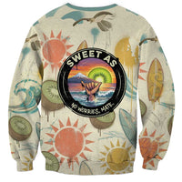 NZ Slang Sweet As Kiwi Shaka Sign Sweatshirt New Zealand Surfboards Sun and Tropical Beach Retro TS04 - Polynesian Pride