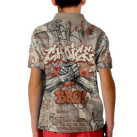 Choice Bro Graffiti Handshake Kid Polo Shirt New Zealand Slang Fern Brick Wall and Urban Street Art TS04 - Polynesian Pride