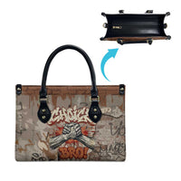 Choice Bro Graffiti Handshake Leather Bag New Zealand Slang Fern Brick Wall and Urban Street Art TS04 - Polynesian Pride