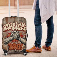 Choice Bro Graffiti Handshake Luggage Cover New Zealand Slang Fern Brick Wall and Urban Street Art TS04 Multicolor - Polynesian Pride
