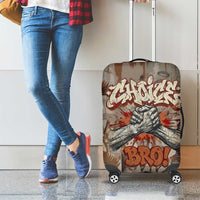 Choice Bro Graffiti Handshake Luggage Cover New Zealand Slang Fern Brick Wall and Urban Street Art TS04 - Polynesian Pride