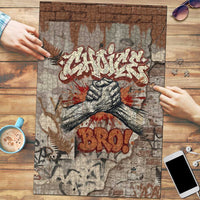 Choice Bro Graffiti Handshake Puzzle New Zealand Slang Fern Brick Wall and Urban Street Art TS04 Multicolor - Polynesian Pride