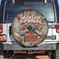 Choice Bro Graffiti Handshake Spare Tire Cover New Zealand Slang Fern Brick Wall and Urban Street Art TS04 Multicolor - Polynesian Pride