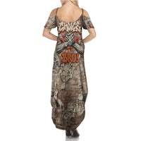 Choice Bro Graffiti Handshake Summer Maxi Dress New Zealand Slang Fern Brick Wall and Urban Street Art