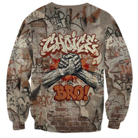 Choice Bro Graffiti Handshake Sweatshirt New Zealand Slang Fern Brick Wall and Urban Street Art TS04 - Polynesian Pride