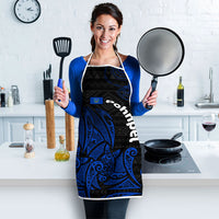 Pohnpei Federated States Of Micronesia Apron Polynesian Tribal Heritage Art With Blue Island Tattoo Patterns