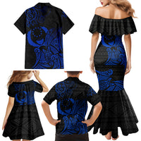 Pohnpei Federated States Of Micronesia Family Matching Mermaid Dress and Hawaiian Shirt Polynesian Tribal Heritage Art With Blue Island Tattoo Patterns TS04 - Polynesian Pride