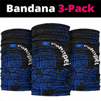 Pohnpei Federated States Of Micronesia Neck Gaiter Polynesian Tribal Heritage Art With Blue Island Tattoo Patterns