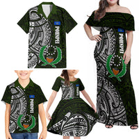 Pohnpei Federated States Of Micronesia Family Matching Off Shoulder Maxi Dress and Hawaiian Shirt Polynesian Tribal Heritage Art With Kaselehlie State Seal TS04 - Polynesian Pride