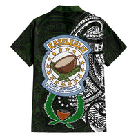 Pohnpei Federated States Of Micronesia Family Matching Off Shoulder Maxi Dress and Hawaiian Shirt Polynesian Tribal Heritage Art With Kaselehlie State Seal TS04 - Polynesian Pride