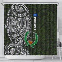 Pohnpei Federated States Of Micronesia Shower Curtain Polynesian Tribal Heritage Art With Kaselehlie State Seal