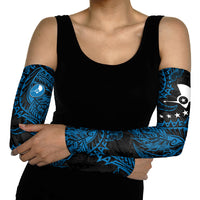 Yap Island Tribal Heritage Arm Sleeves Micronesian Polynesian Tattoo Pattern Blue Black Cultural Art