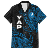 Yap Island Tribal Heritage Family Matching Mermaid Dress and Hawaiian Shirt Micronesian Polynesian Tattoo Pattern Blue Black Cultural Art