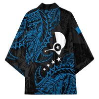 Yap Island Tribal Heritage Kimono Micronesian Polynesian Tattoo Pattern Blue Black Cultural Art