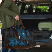 Yap Island Tribal Heritage Travel Bag Micronesian Polynesian Tattoo Pattern Blue Black Cultural Art