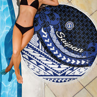 Northern Mariana Islands Saipan Beach Blanket Polynesian Tribal Pattern - Commonwealth Seal Art