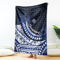 Northern Mariana Islands Saipan Blanket Polynesian Tribal Pattern - Commonwealth Seal Art