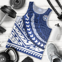Northern Mariana Islands Saipan Men Tank Top Polynesian Tribal Pattern - Commonwealth Seal Art
