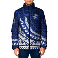 Northern Mariana Islands Saipan Padded Jacket Polynesian Tribal Pattern - Commonwealth Seal Art