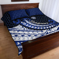 Northern Mariana Islands Saipan Quilt Bed Set Polynesian Tribal Pattern - Commonwealth Seal Art
