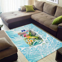 Saipan CMNI Area Rug Polynesian Northern Mariana Islands Fruit Dove Watercolor