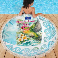 Saipan CMNI Beach Blanket Polynesian Northern Mariana Islands Fruit Dove Watercolor