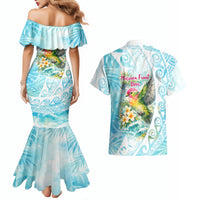 Saipan CMNI Couples Matching Mermaid Dress and Hawaiian Shirt Polynesian Northern Mariana Islands Fruit Dove Watercolor TS04 - Polynesian Pride