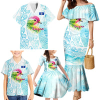 Saipan CMNI Family Matching Mermaid Dress and Hawaiian Shirt Polynesian Northern Mariana Islands Fruit Dove Watercolor TS04 - Polynesian Pride