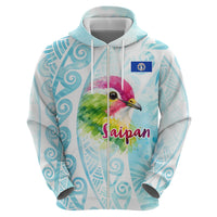Saipan CMNI Hoodie Polynesian Northern Mariana Islands Fruit Dove Watercolor